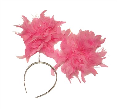 Diadeem met boa pink