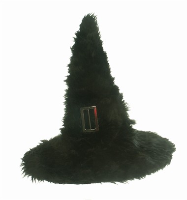 Heksenhoed  zwart halloween one size (H=35 cm)