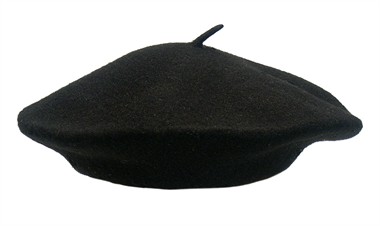 Baskenmütze Wolle schwarz