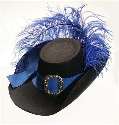 Kinderhoed musketier zwart/blauw