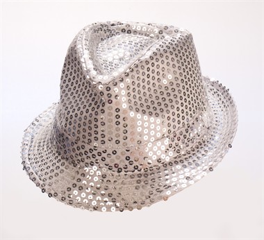 Hut Pailletten Silber