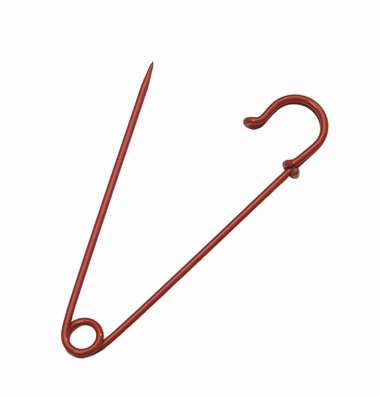 Veiligheidsspeld rood (L=10 cm)