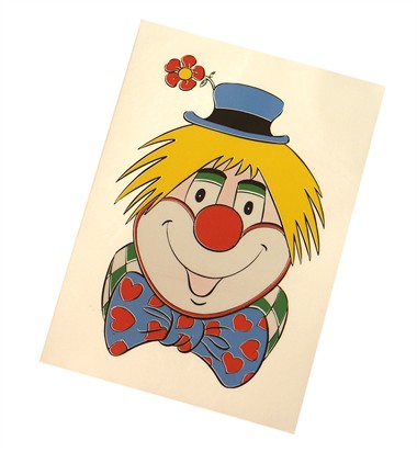 Fensterkleber Clownskopf Blume 