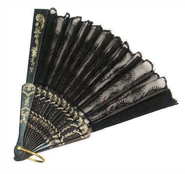 Spitzenfächer Schwarz