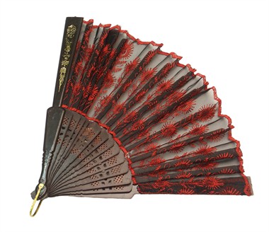 Kanten waaier rood