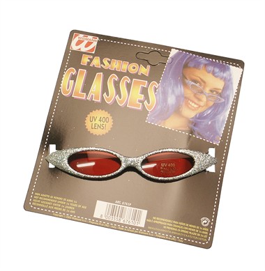 Brille Glitter Trendy silber 
