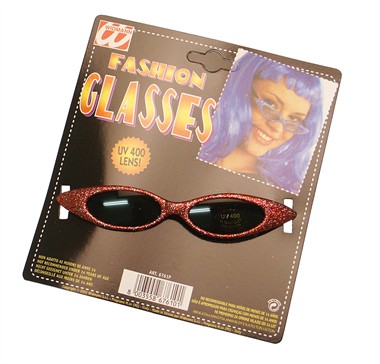 Bril glitter trendy Rood