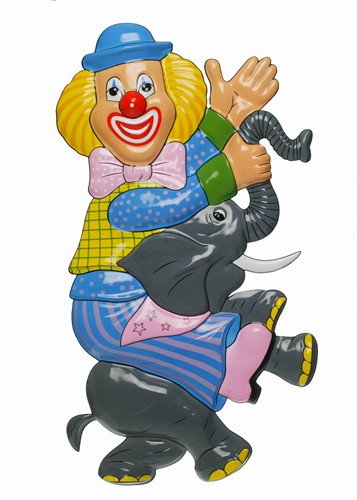 Wanddeko Clown Elefant 51 x 25 cm