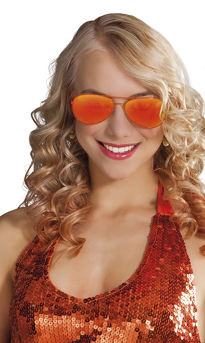 Bril oranje mirror