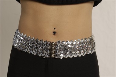 Riem pailletten zilver elastisch