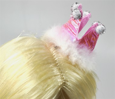 Kroon met clip roze