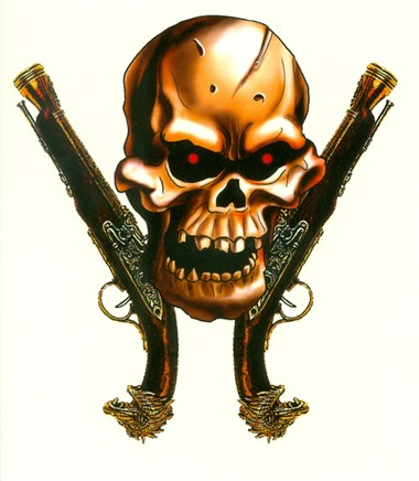 Tattoo Pirat Pistolen  9,5x11cm 