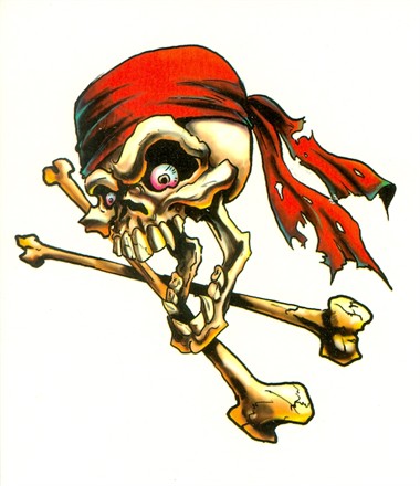 Tattoo Pirat Bandana rot 9,5x11cm 