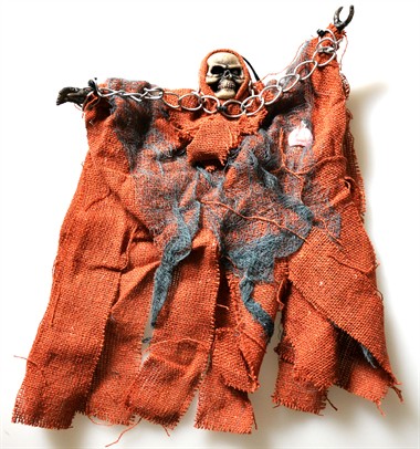 Gespenst mit Ton & Blinkaugen Halloween 25cm rot