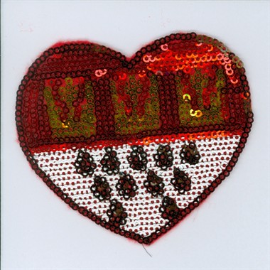 Bügelbild/Aufnäher Herz 8x9cm 