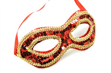 Masker pailletten rood
