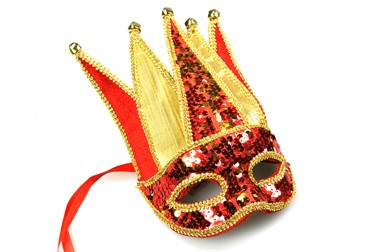 Maske Pailletten rot