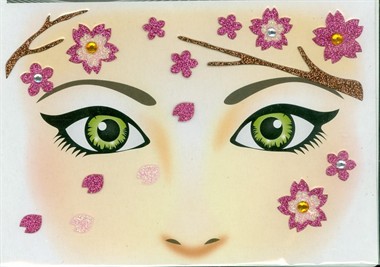Sticker Gesicht Blumen 