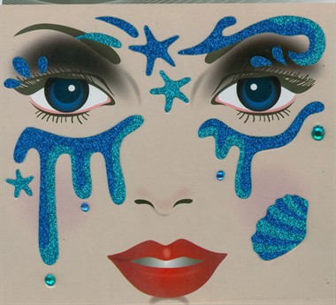 Sticker gezicht  meer blauw