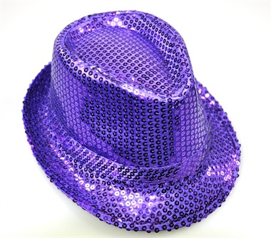 Hoed pailletten  lavendel