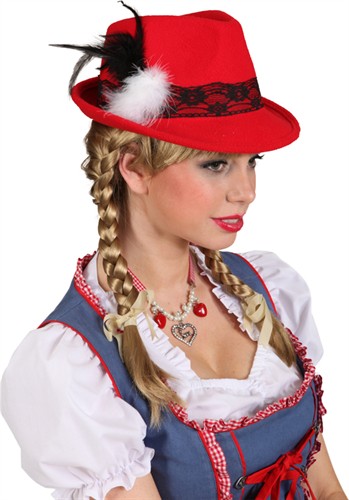 Bavarian hat Oktoberfest red lady