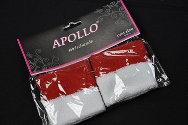Zweetbandjes rood/wit
