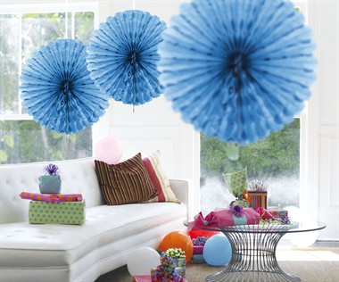 Honigwaben Deko hell blau 45cm