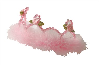 Diadeem roze met rozen & maraboe