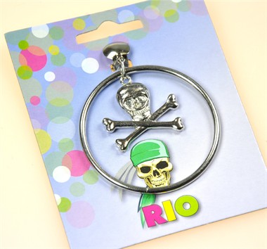 Ohrring Pirat platin & Totenkopf
