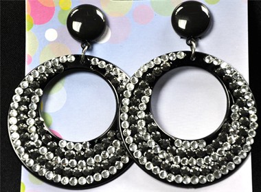 Ohrringe schwarz & Strass 