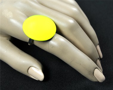 Ring neon geel rond 30mm