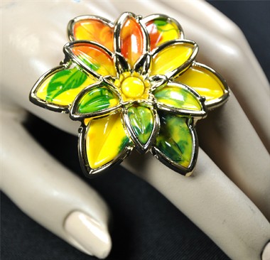 Ring bloem geel groot