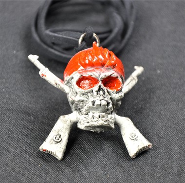 Kette Totenkopf grau/schwarz 