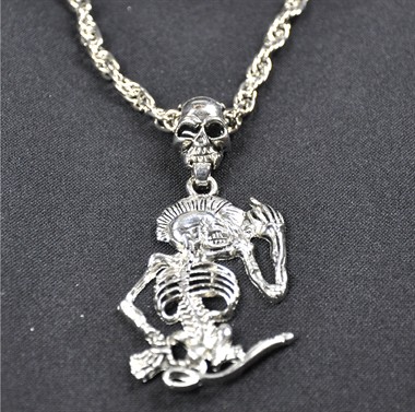 Kette Skelett Halloween platin