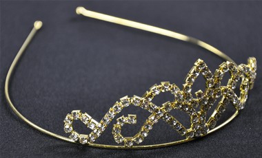 Diadeem steentjes goud