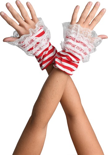 Armwarmers gestreept rood/wit