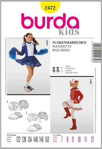 Burda Schnitte: Funkenmariechen (Kind)