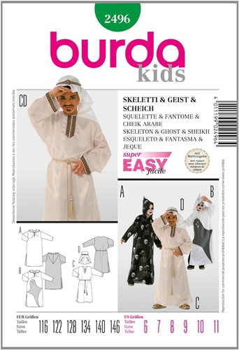 Burda pattern: skeleton/ghost/sheik (child)
