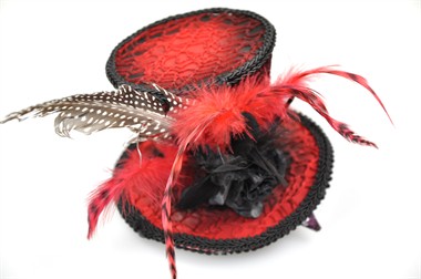  Zylinder luxus rot  mit Haarclip 