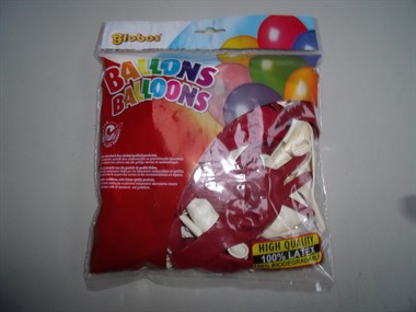 50Luftballons rot/weiß  verbindbar Ø 26cm