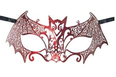 Metall-Halbmaske rot Halloween