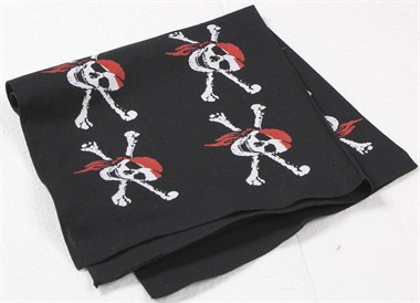 Scarf black pirate 54x54cm