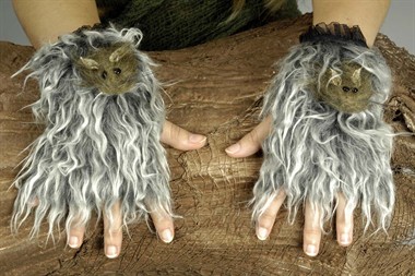 Handstulpen Fell mit Ratte 