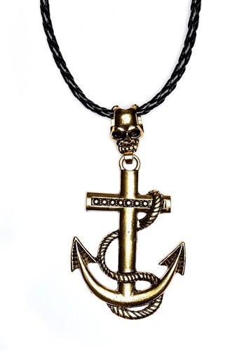 Ketting anker goud  met schedel