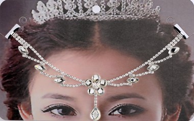 Haarschmuck Strass Tränen silber