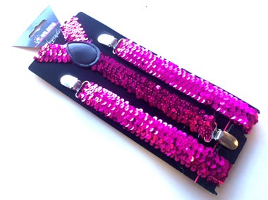 Bretels pailletten roze