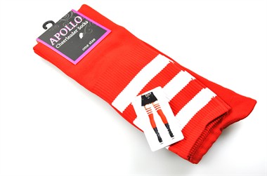 Strümpfe Cheerleader rot/weiss 