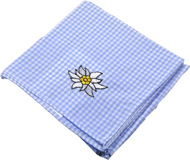 Tiroler sjaal blauw/wit geruit 