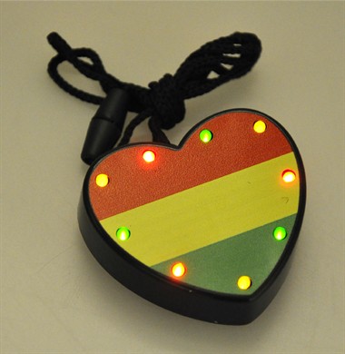 Ketting hart blinkend rood/geel/groen