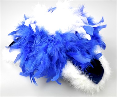 Dreispitz Blau Silberlitze+Boa Kind